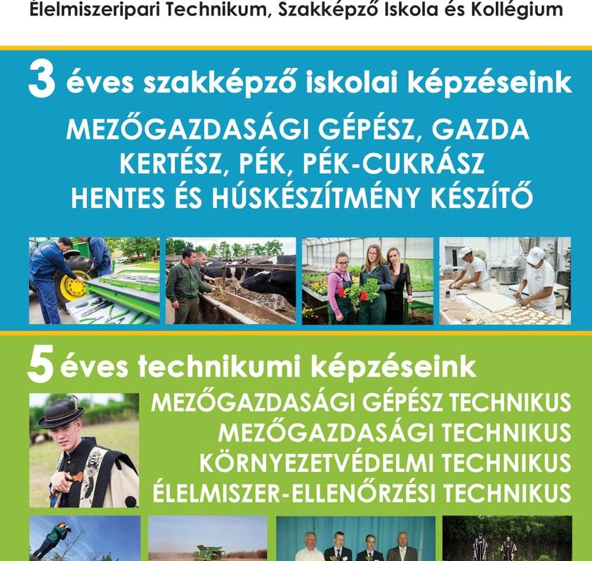 A Northern aisc mezőgazdasági és környezetvédelmi programjainak promóciós plakátja, amelyen különböző mezőgazdasági és kertészeti tevékenységeket végző diákok képei láthatók, tájékoztató szöveggel és elérhetőségekkel.