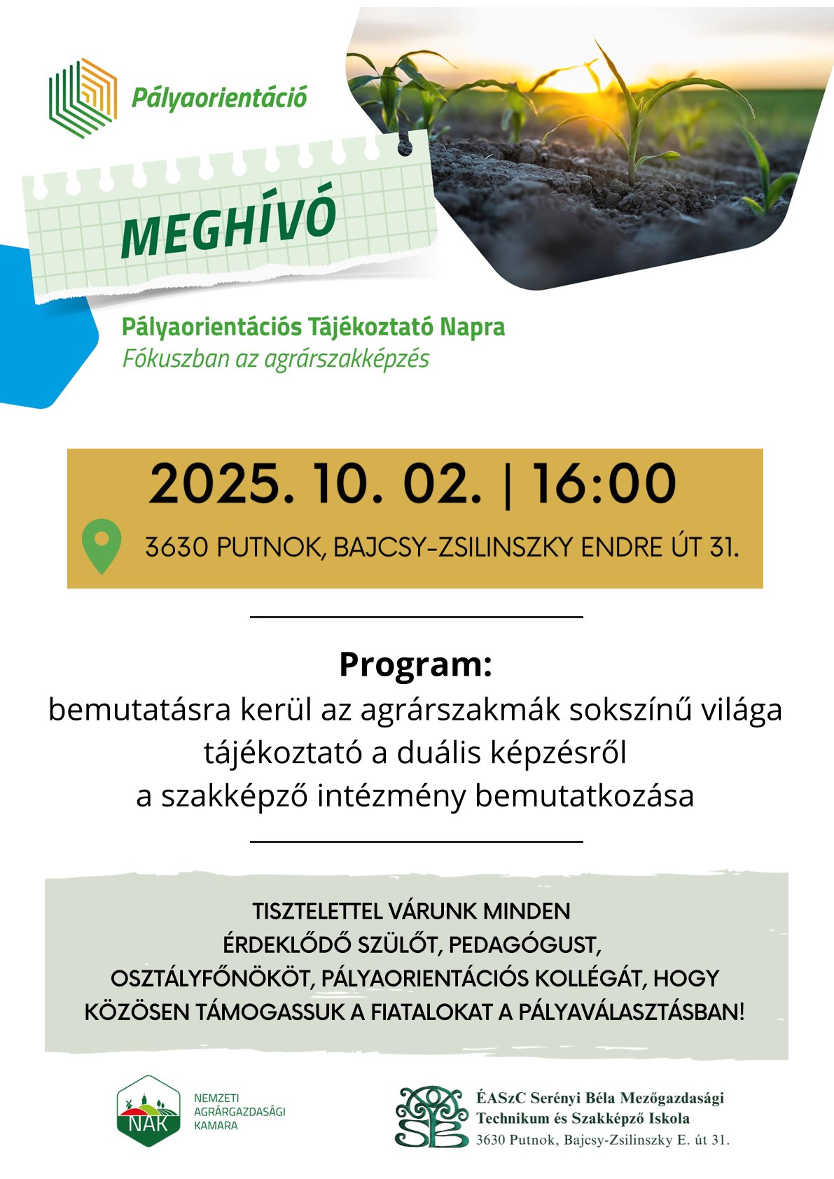 Meghívó plakát Serényibe