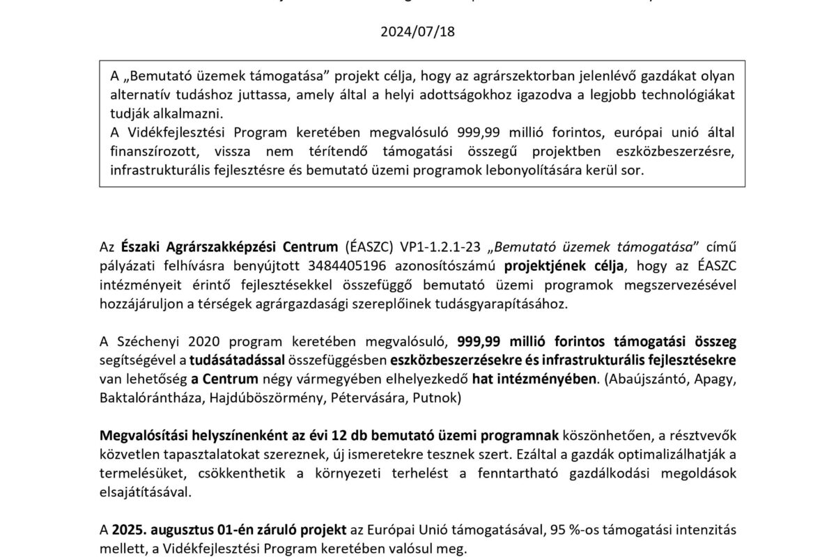 nyitó sajtóközlemény