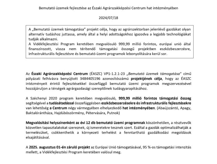 nyitó sajtóközlemény
